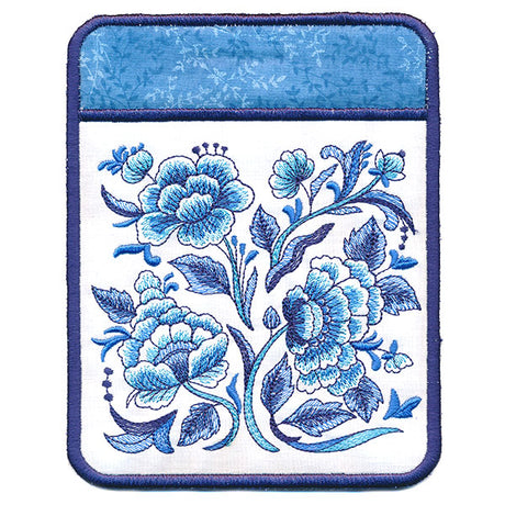 Delft Blue Flourishing Pot Holder (In-the-Hoop)