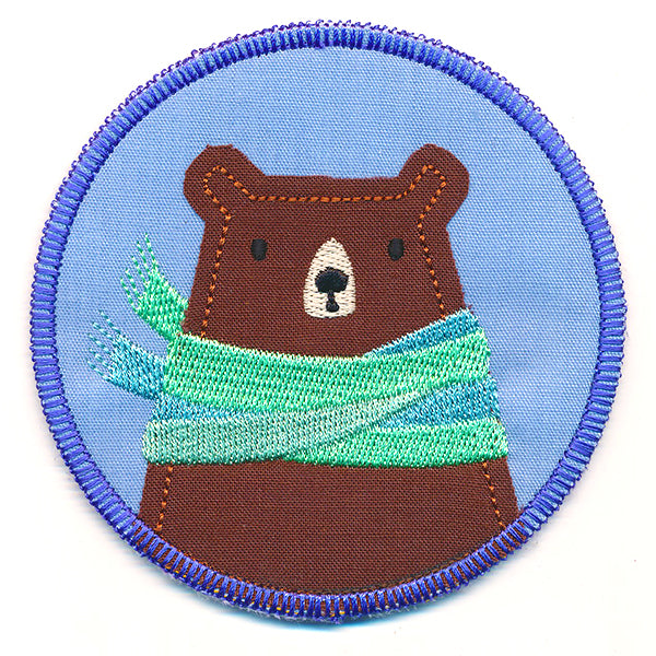 Sweet Winter Coaster - Bear with Scarf (In-the-Hoop)