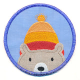 Sweet Winter Coaster - Bear with Hat (In-the-Hoop)