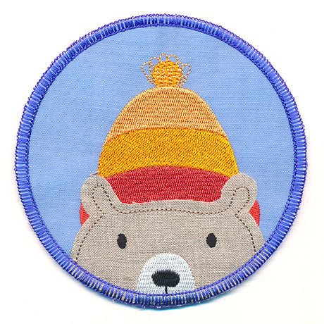 Sweet Winter Coaster - Bear with Hat (In-the-Hoop)