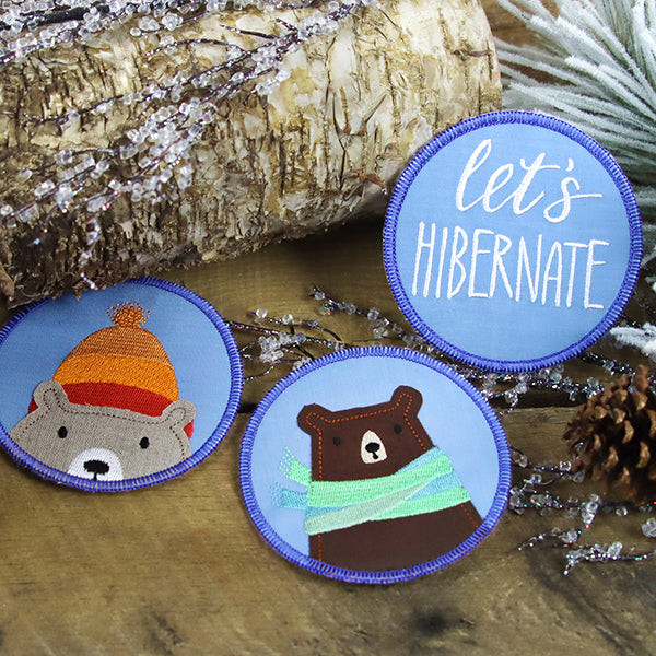 Sweet Winter Coaster - Bear with Hat (In-the-Hoop)