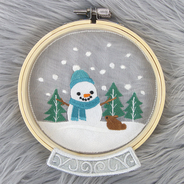 Snowman Scene Snowglobe (Organza)