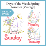 A Days of the Week Spring Gnomes (Vintage) Design Pack