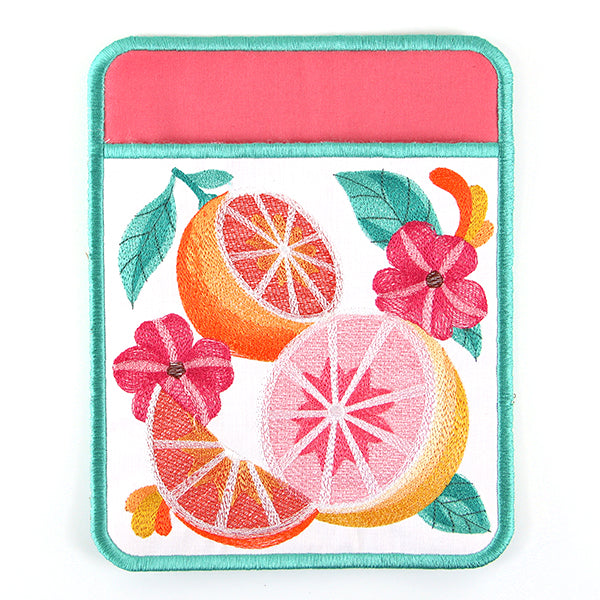 Citrus and Floral Pot Holder (In-the-Hoop)