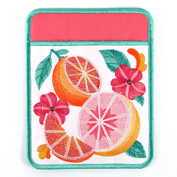 Citrus and Floral Pot Holder (In-the-Hoop)