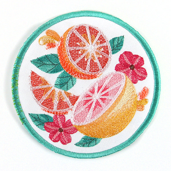 Citrus and Floral Trivet (In-the-Hoop)