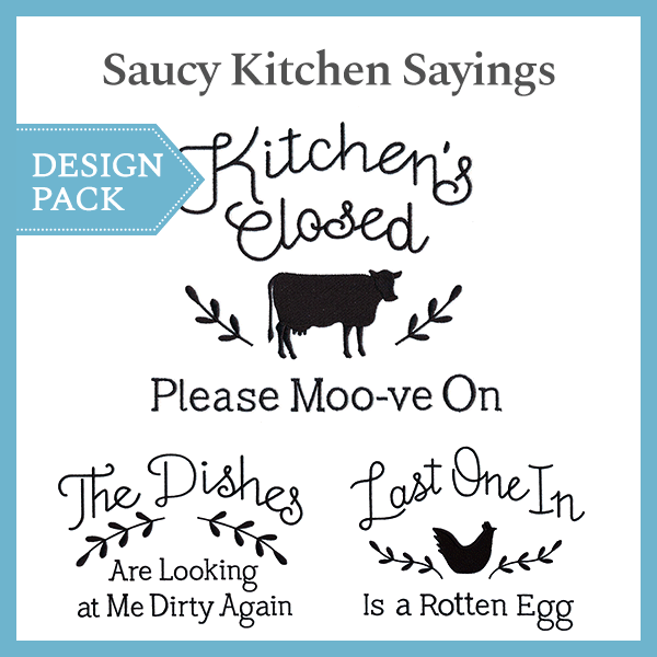 A Saucy Kitchen Sayings Design Pack