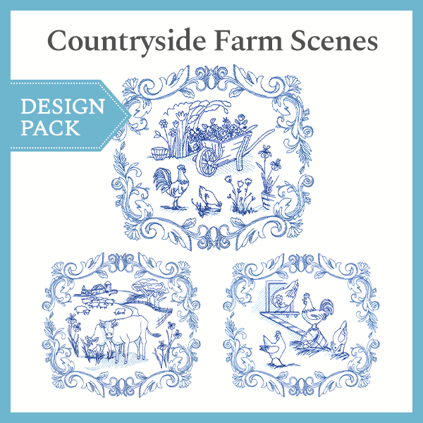 A Countryside Farm Scenes Design Pack – Embroidery Library