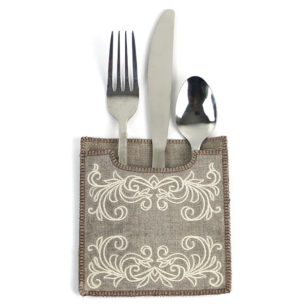 Elegant Swirls Silverware Holder (In-the-Hoop)