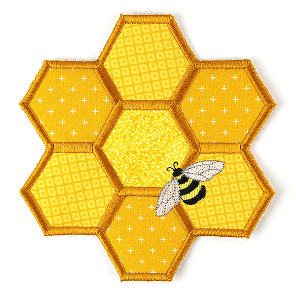 Buzzing Honeycomb Trivet (In-the-Hoop)