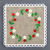 Lace Edge Strawberry Coaster (In-the-Hoop)