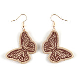 Fluttering Butterfly Leather Earrings (In-the-Hoop)