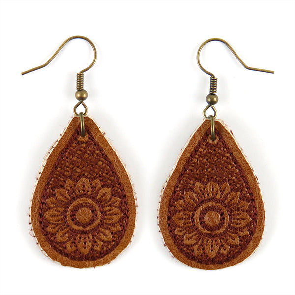 Sweet Sunflower Leather Earrings (In-the-Hoop)