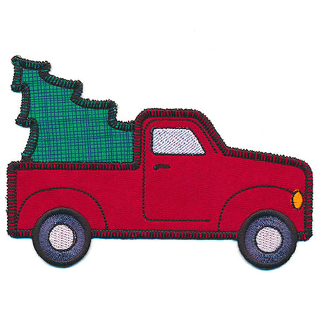 Classic Christmas Retro Truck Ornament (In-the-Hoop)