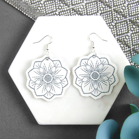 Fig Blossom Leather Earrings (In-the-Hoop)