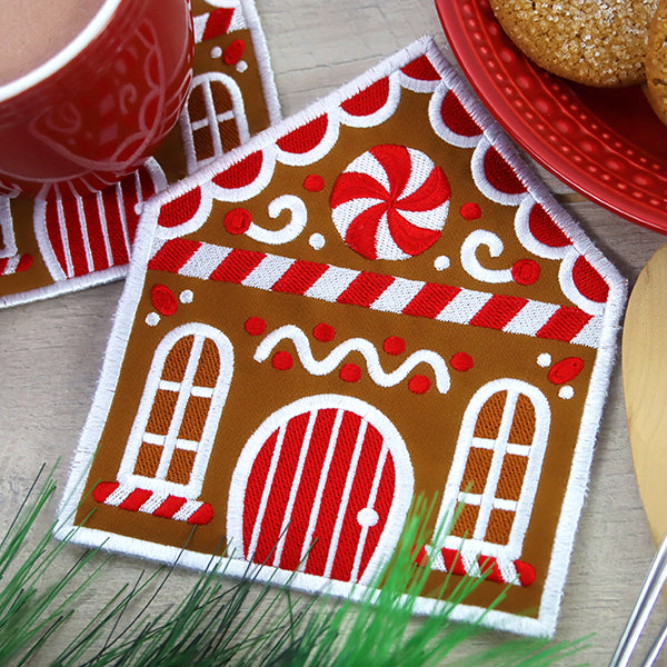 Sweet Gingerbread House Trivet (In-the-Hoop)