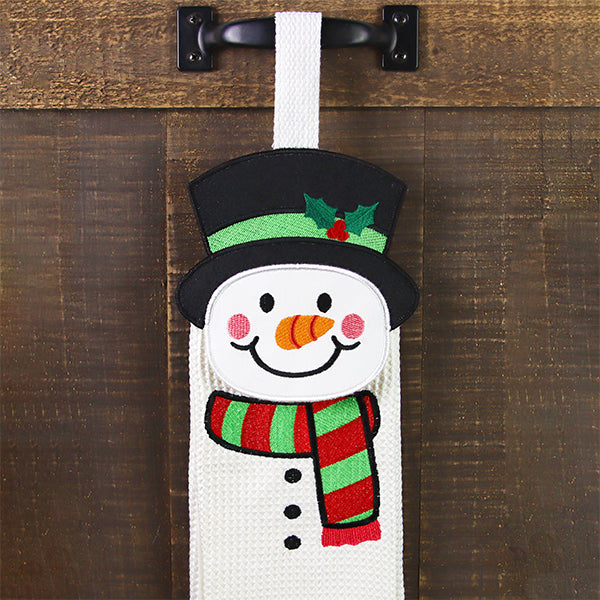 Cheerful Snowman Towel Topper (In-the-Hoop)