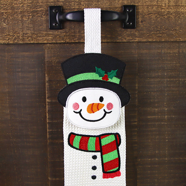 Cheerful Snowman Towel Topper (In-the-Hoop)