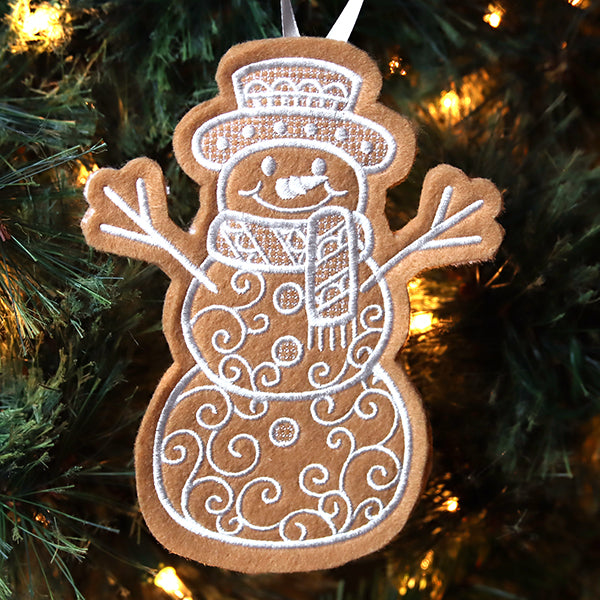 Deluxe Gingerbread Cookie - Snowman (In-the-Hoop)