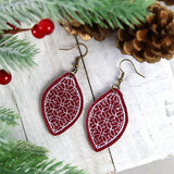 Deck the Halls Ornament Leather Earrings (In-the-Hoop)