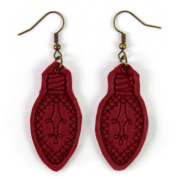 Bright Christmas Lights Leather Earrings (In-the-Hoop)