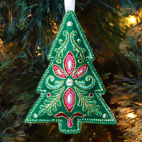 Festive Filigree Christmas Ornament - Tree (In-the-Hoop)