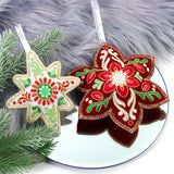 Festive Filigree Christmas Ornament - Poinsettia (In-the-Hoop)