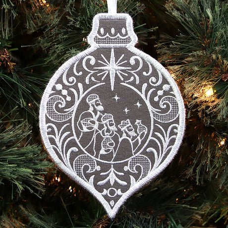 Exquisite Three Wise Men Ornament (In-the-Hoop)