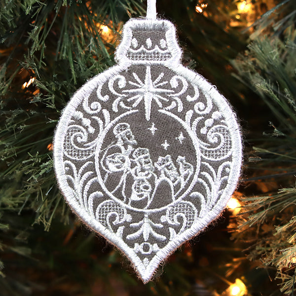 Exquisite Three Wise Men Ornament (In-the-Hoop)