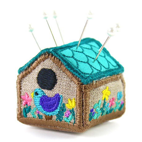 Flourishing Birdhouse Pincushion (In-the-Hoop)