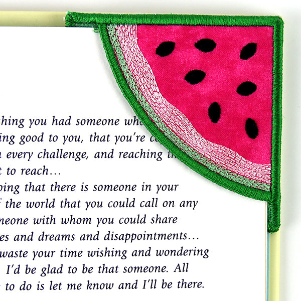 Watermelon Corner Bookmark (In-the-Hoop)