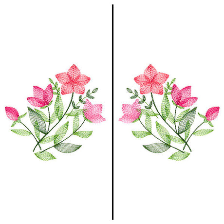 Delicate Wildflowers Mask Motif