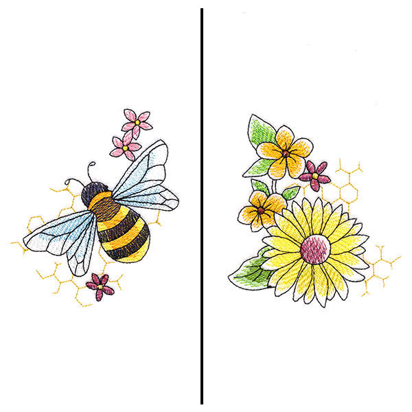 Buzzing Bee & Blooms Mask Motif