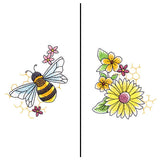 Buzzing Bee & Blooms Mask Motif