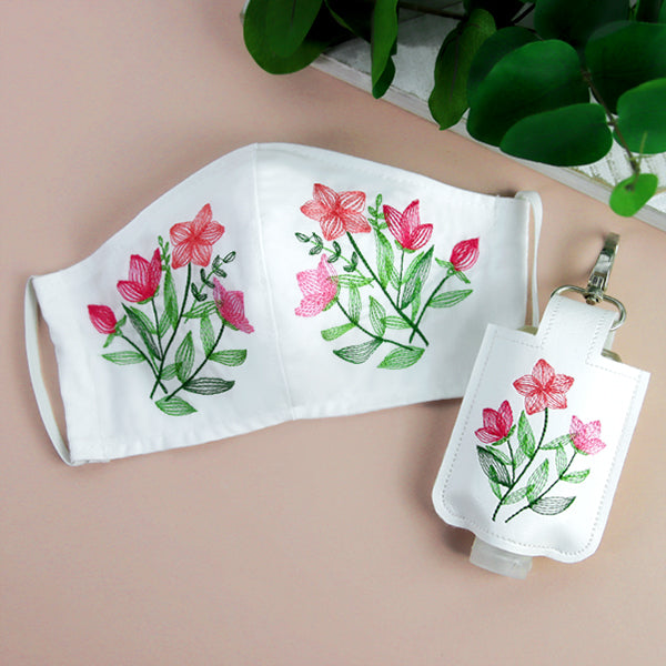Delicate Wildflowers Hand Sanitizer Keychain (In-the-Hoop)