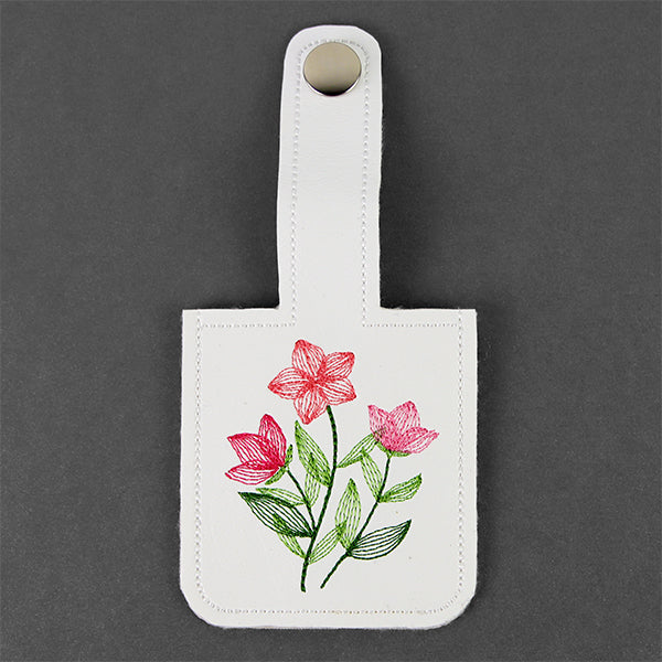 Delicate Wildflowers Hand Sanitizer Keychain (In-the-Hoop)