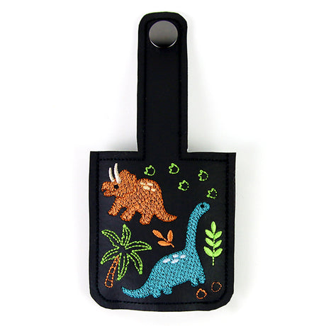 Friendly Dinosaur Pals Hand Sanitizer Keychain (In-the-Hoop)