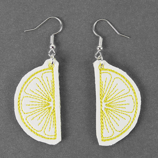 Succulent Citrus Leather Earrings (In-the-Hoop)
