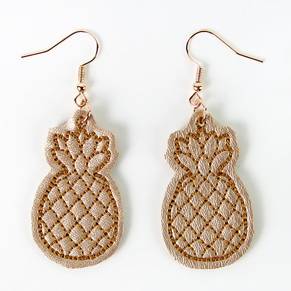 Perfect Pineapple Leather Earrings (In-the-Hoop)