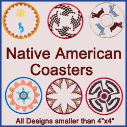 A Native American Coaster Design Pack (In-the-Hoop)