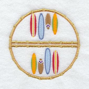 Hawaiian Coaster - Surfboard (Stemware) (In-the-Hoop)