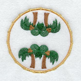 Hawaiian Coaster - Palm Trees (In-the-Hoop)