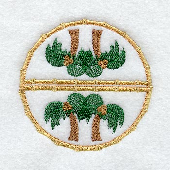 Hawaiian Coaster - Palm Trees (Stemware) (In-the-Hoop)