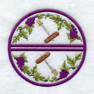 Wine Coaster - Corkscrew (Stemware) (In-the-Hoop)