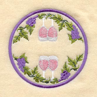 Wine Coaster - Glasses (In-the-Hoop)