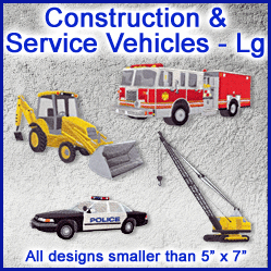 A Construction & Service Vehicles Design Pack – Embroidery Library