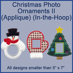A Christmas Photo Ornaments II (Applique) (In-the-Hoop) Design Pack