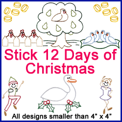 A Stick Figure 12 Days of Christmas Design Pack