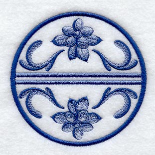 Delft Blue Coaster (Stemware) (In-the-Hoop)