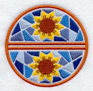 Sunflower Mosaic Coaster (Stemware) (In-the-Hoop)